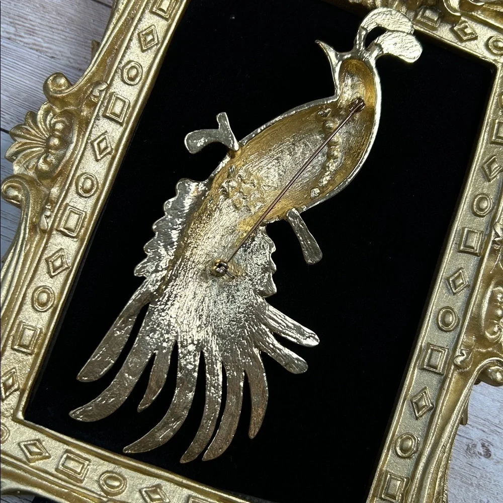 Colorful Jumbo Vintage/Vintage Inspired Peacock Brooch